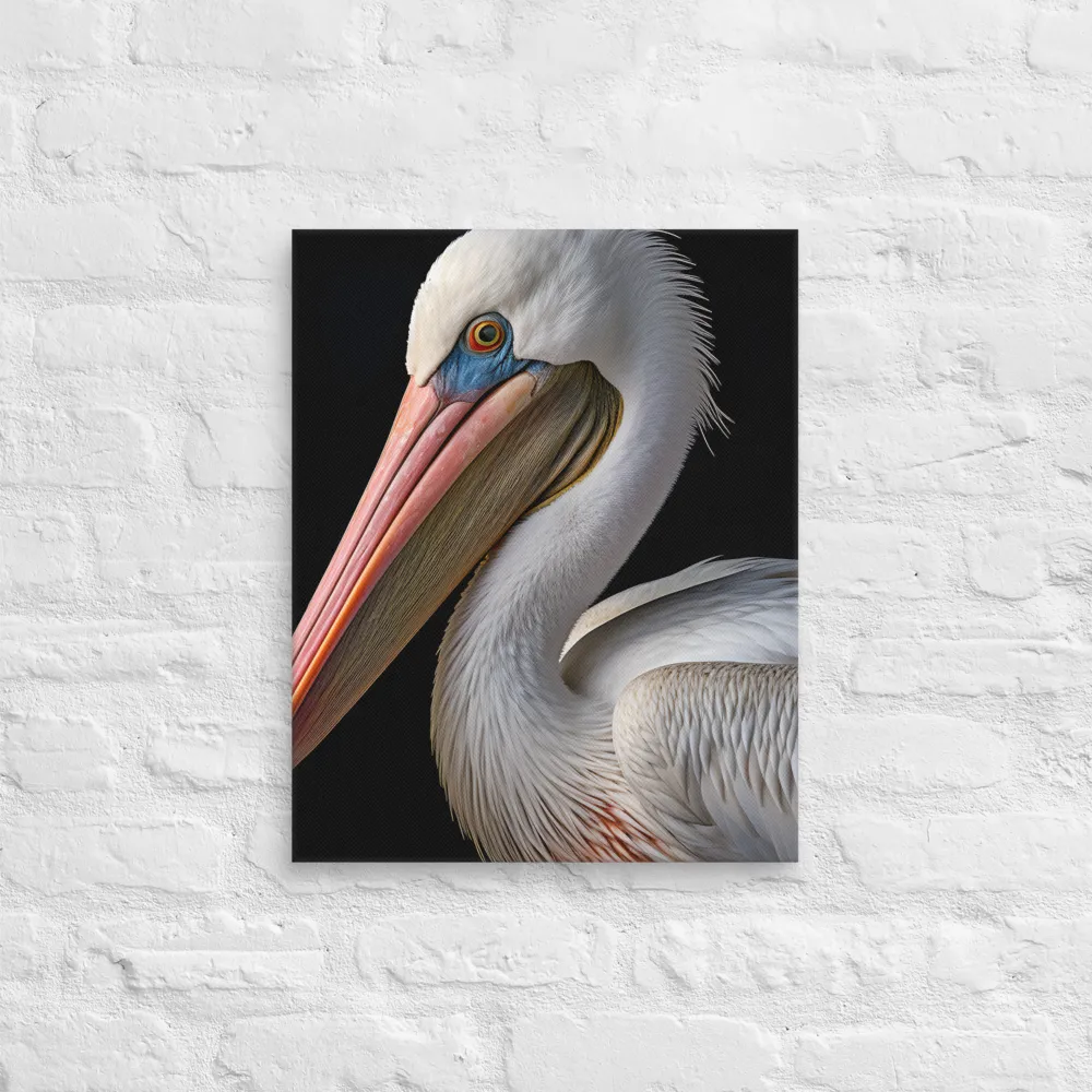 Elegance in White: The Pelican | Canvas | 16″×20″