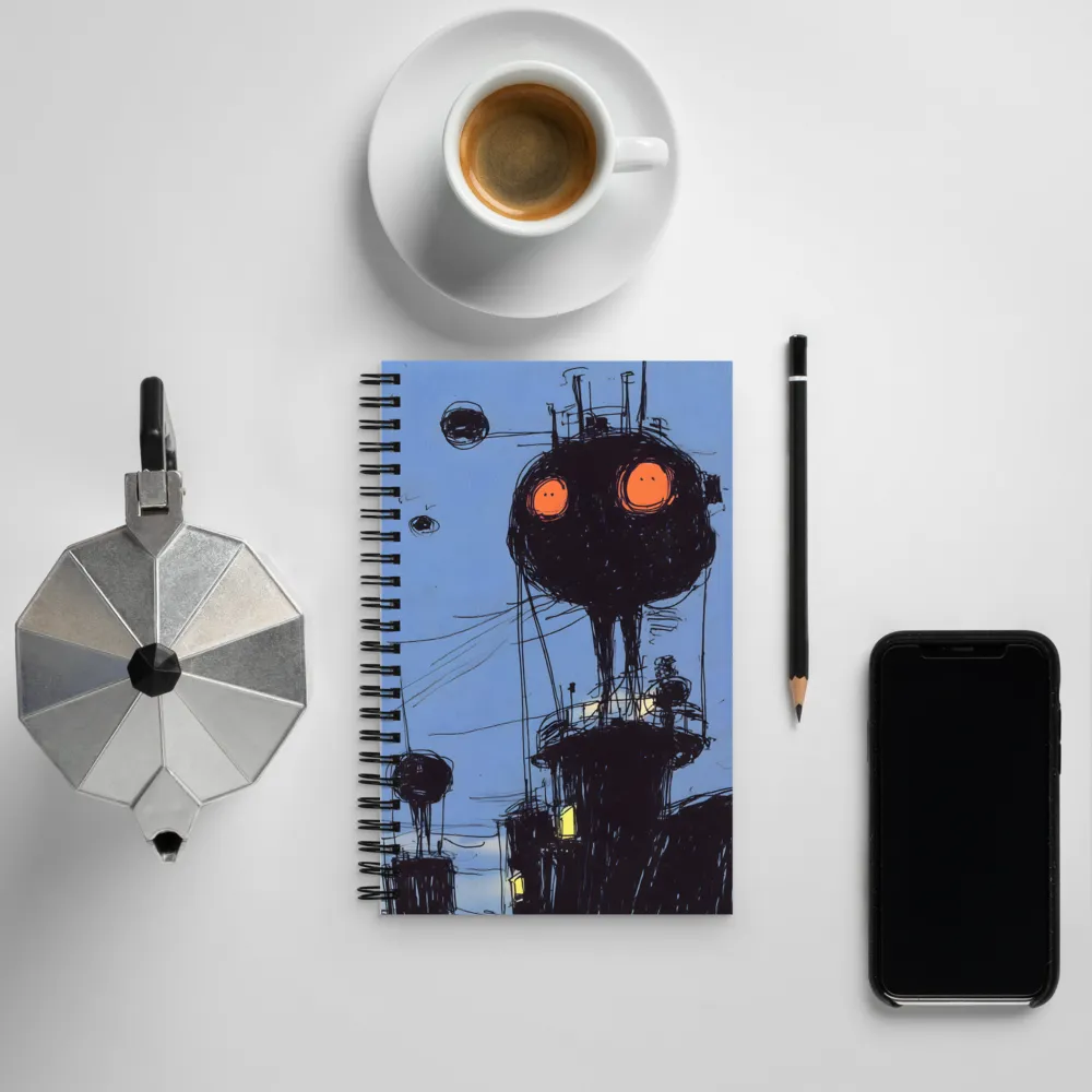 Mechanical Giants Beneath the Sky | Spiral Notebook