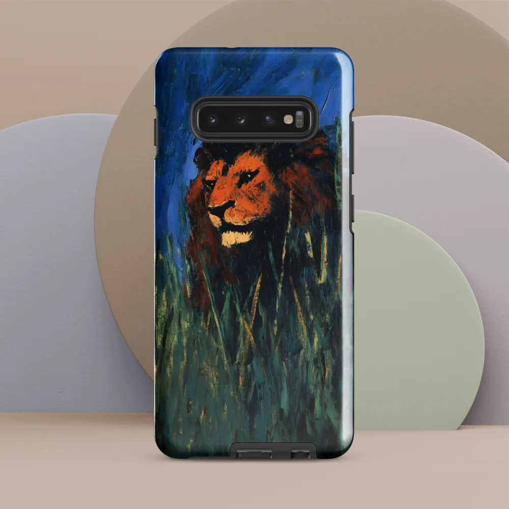 Encountering the King of the Savanna | Phone Case |  S10 Plus | Tough Case | Glossy