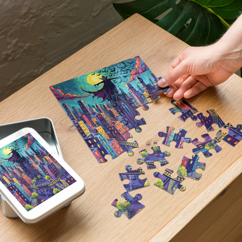 Nocturne: Vampire Over the City 
 Jigsaw Puzzle in Tin Box