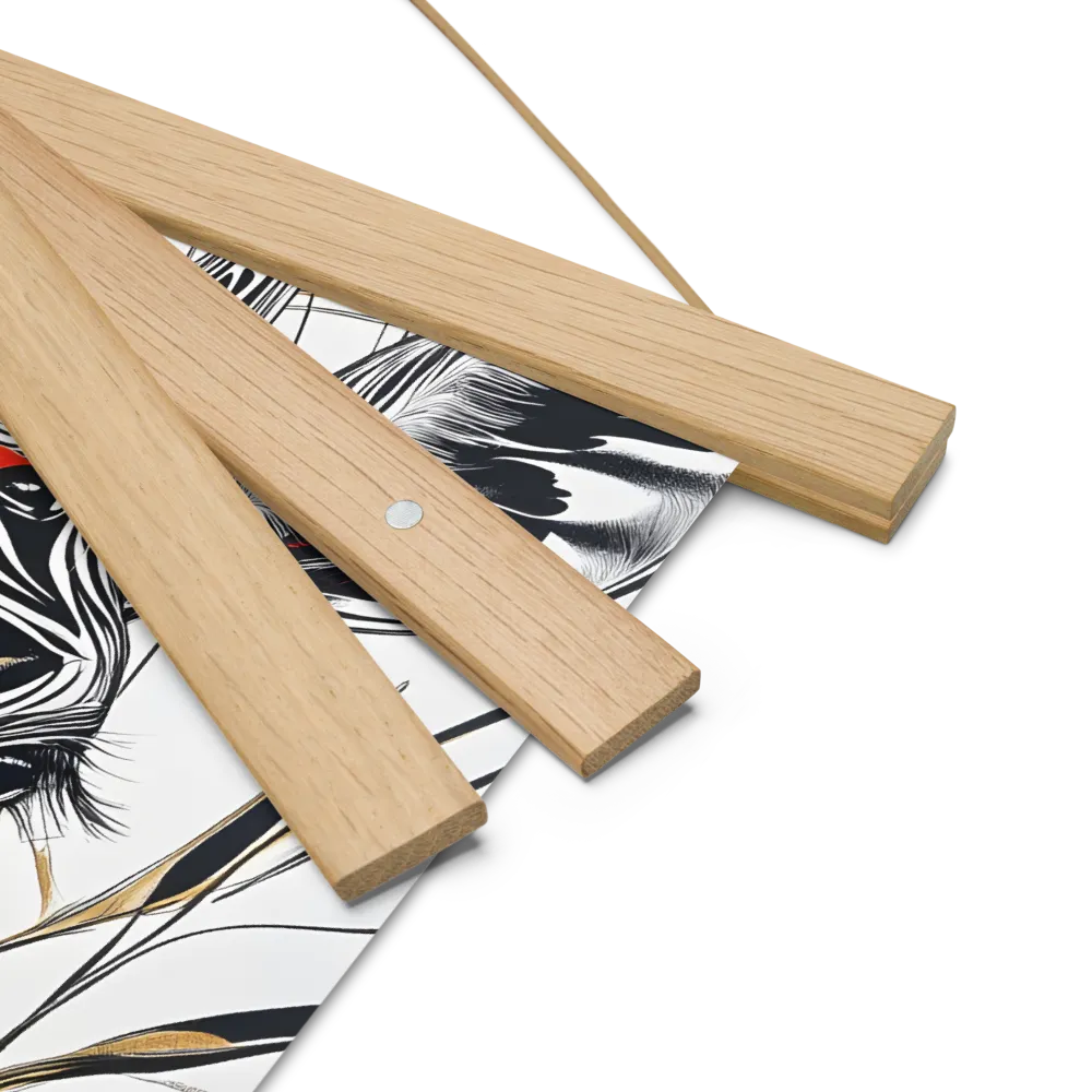 Floral Elegance: The Giraffe's Portrait | Poster With Oak Wood Hanger | 10″×10″