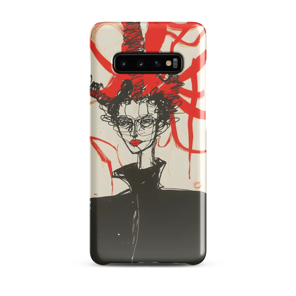 Dramatic Elegance in Red and Black | Phone Case |  S10 Plus | Snap Case | Glossy