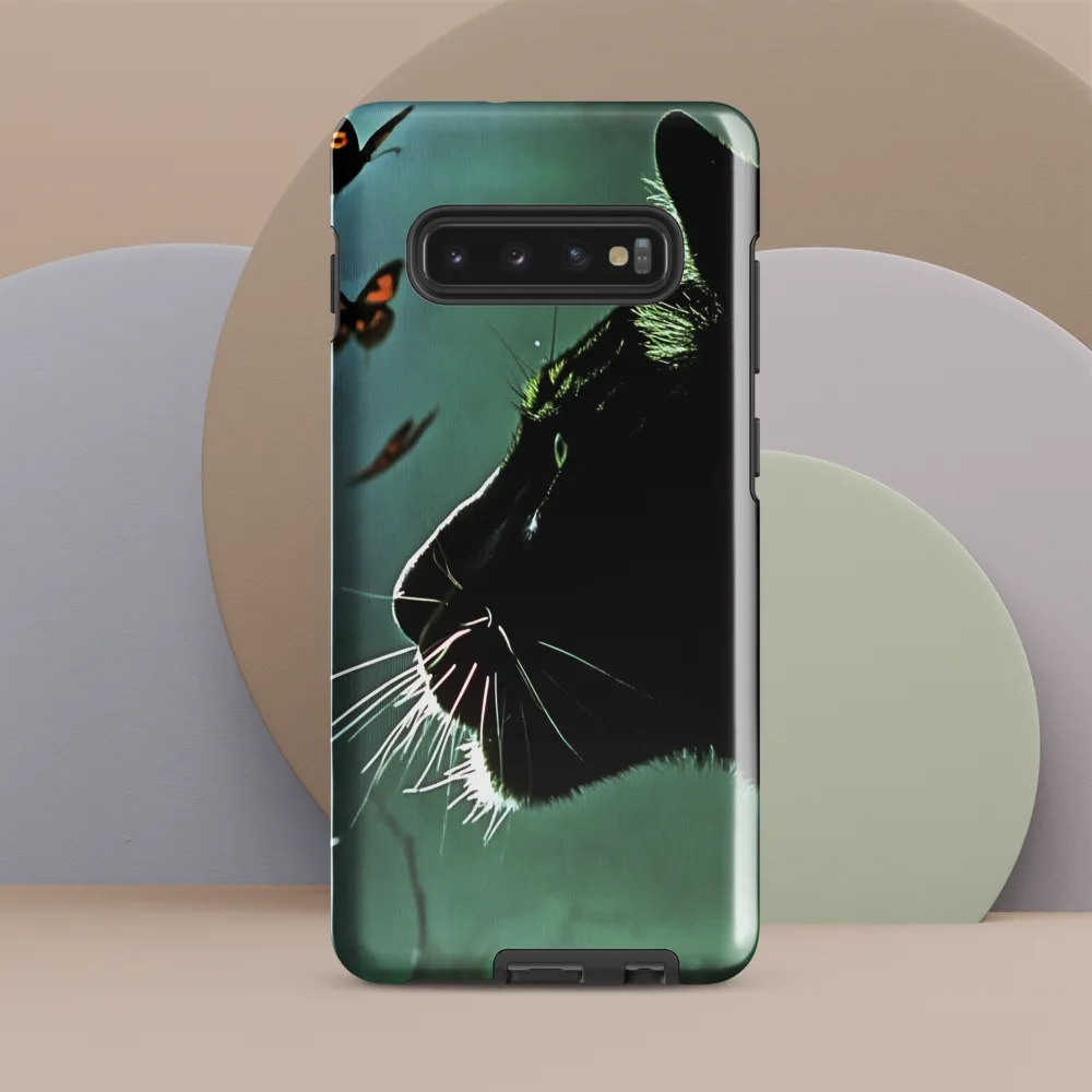 Mystical Encounter: Cat and Butterflies | Phone Case |  S10 Plus | Tough Case | Glossy