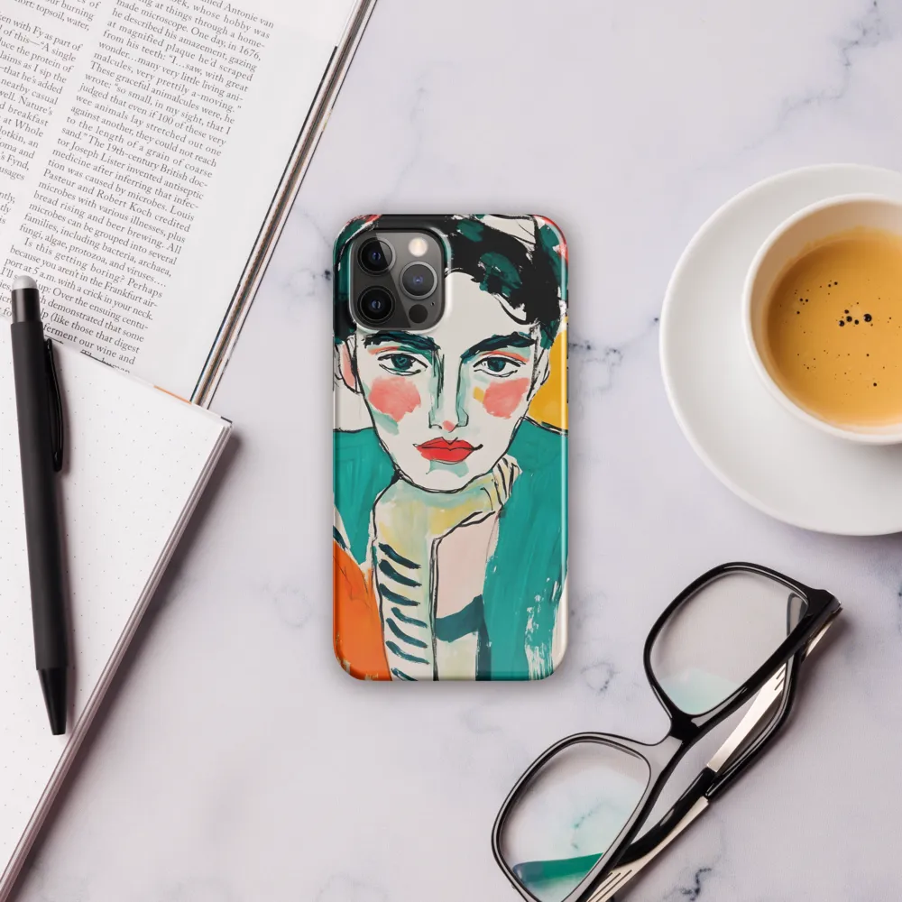 Contemplative Portrait in Bold Hues | Phone Case |  12 Pro | Snap Case | Glossy