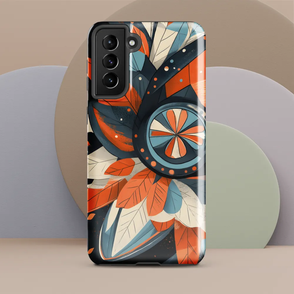 Floral Symphony in Orange and Teal