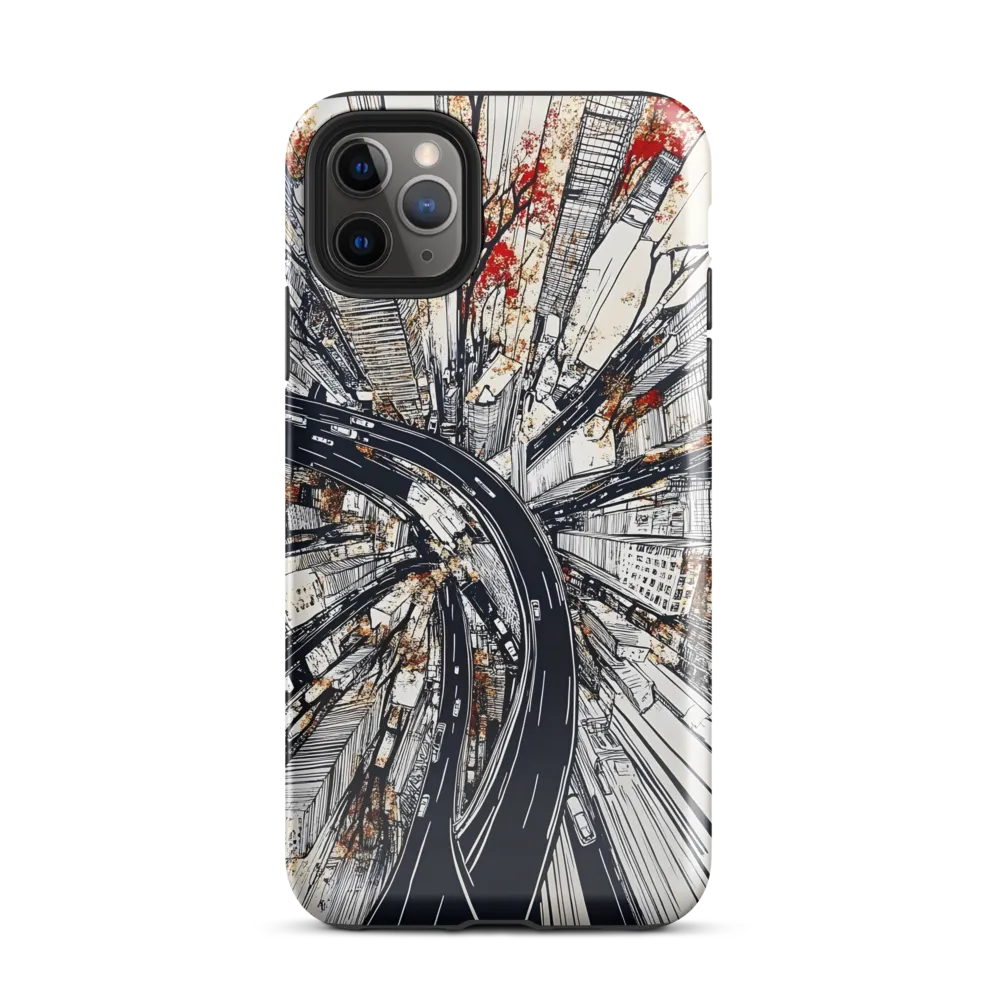 Urban Symphony: Aerial View of Life | Phone Case |  11 Pro Max | Tough Case | Glossy