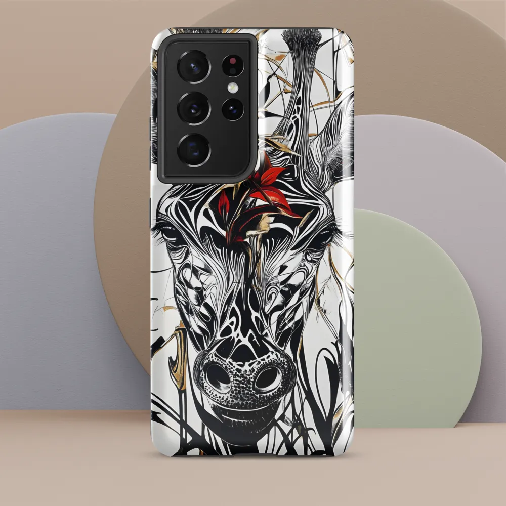 Floral Elegance: The Giraffe's Portrait