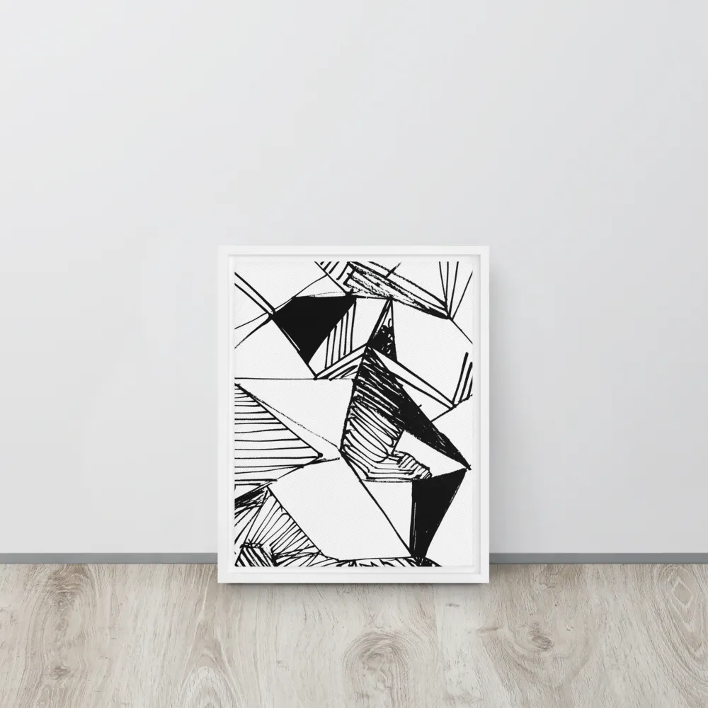 Dynamic Geometry in Ink | Canvas with White Frame | 11″×14″