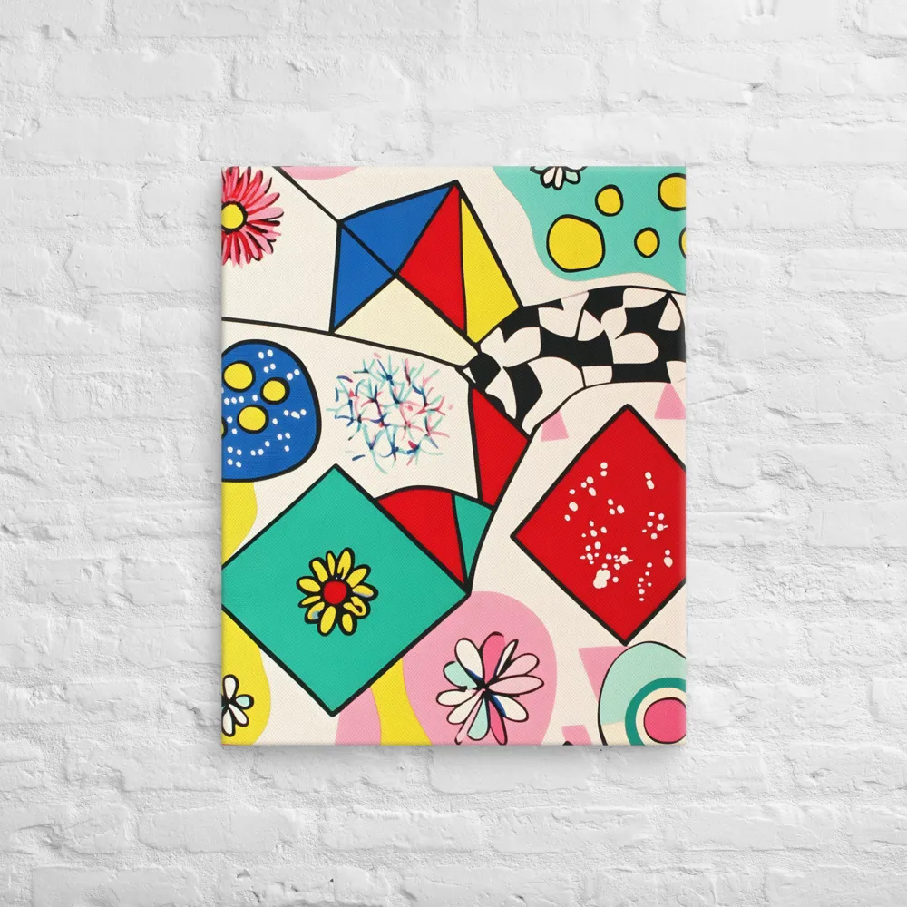 Joyful Geometry: A Playful Dance of Shapes and Colors | Canvas | 24″×30″