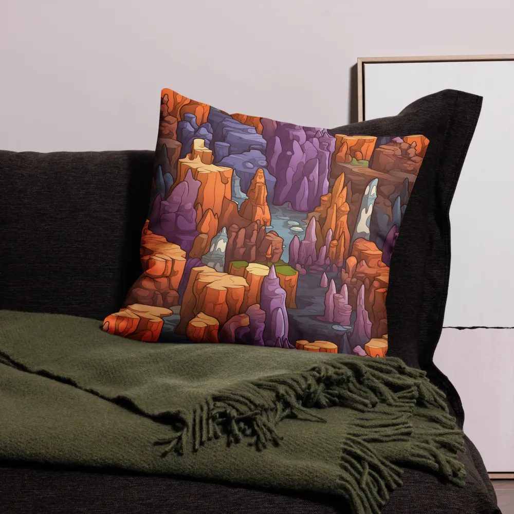 Vibrant Rockscape: A Digital Odyssey | Pillow & Pillow Case | Multiple Sizes