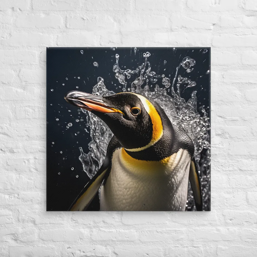 Emerging Majesty: The Penguin in Motion | Canvas | 30″×30″