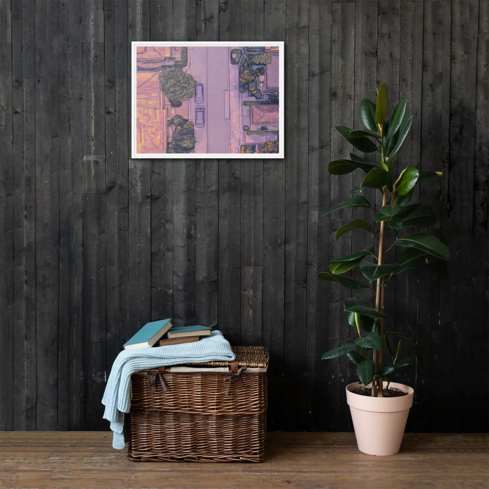 Aerial Serenity: Suburban Oasis | Canvas with White Frame | 18″×24″