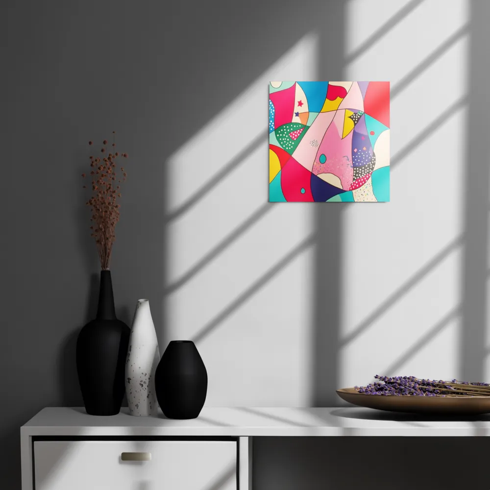 Playful Geometry in Color | Metal Print | 12″×12″