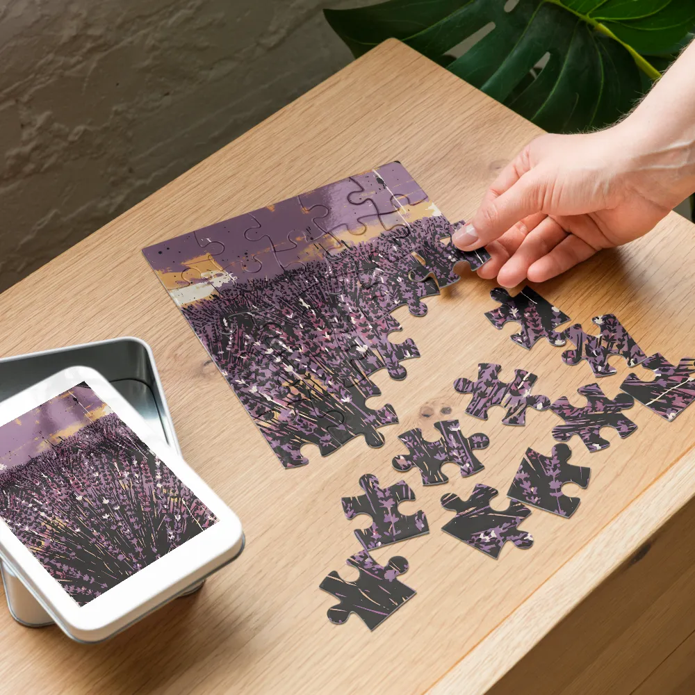 Lavender Field 
 Jigsaw Puzzle in Tin Box