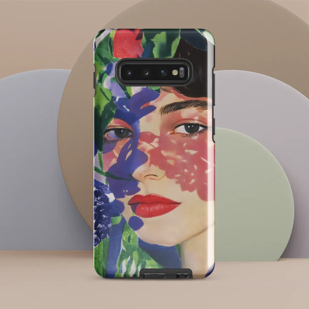 Whispers of Nature: A Floral Portrait | Phone Case |  S10 Plus | Tough Case | Glossy