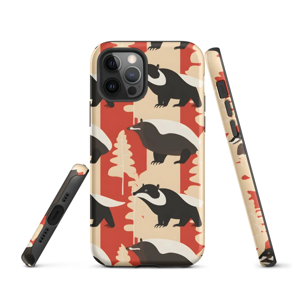 Wildlife Pattern: The Badger Tale | Phone Case |  12 Pro | Tough Case | Matte