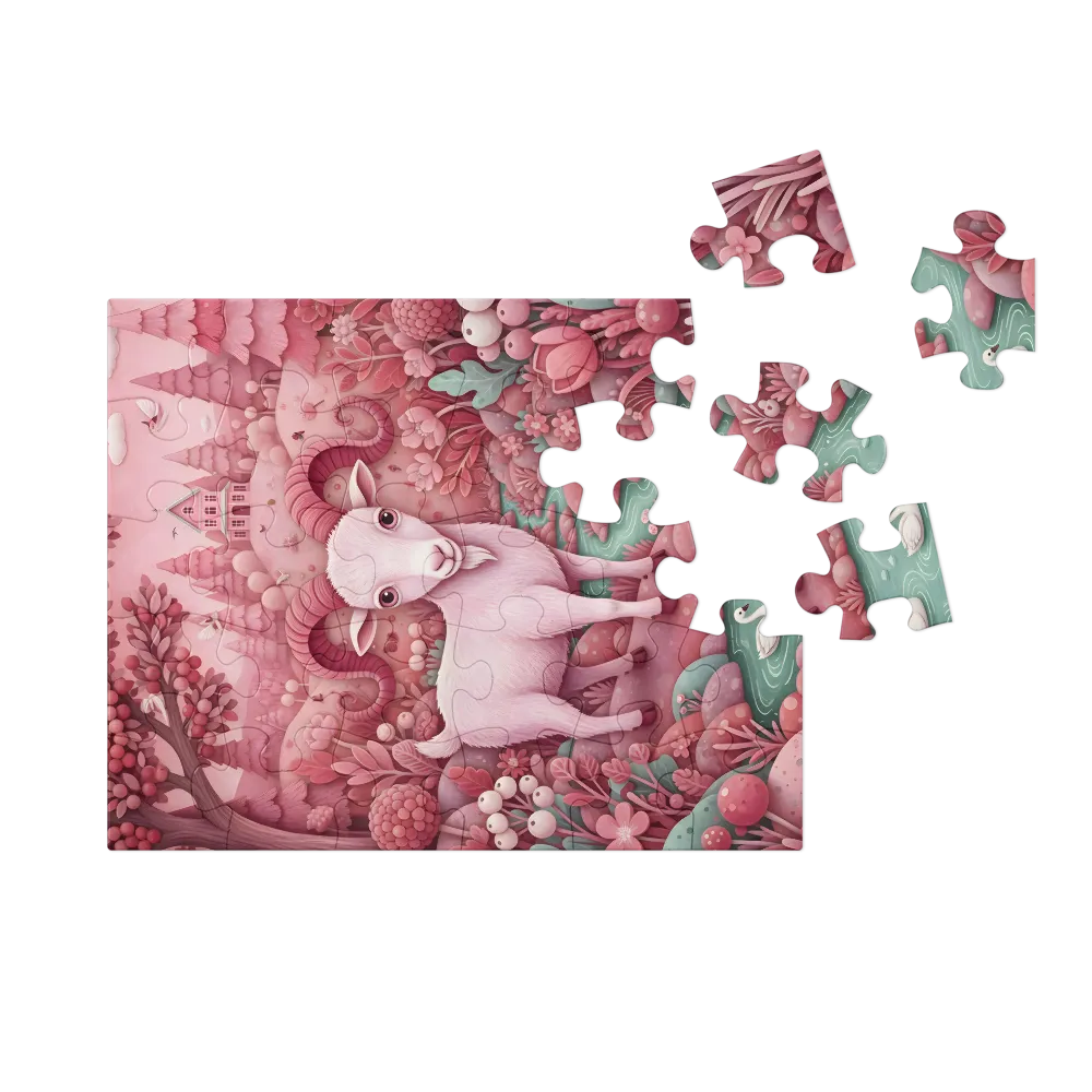 The Blushing Ram 
 Jigsaw Puzzle in Tin Box