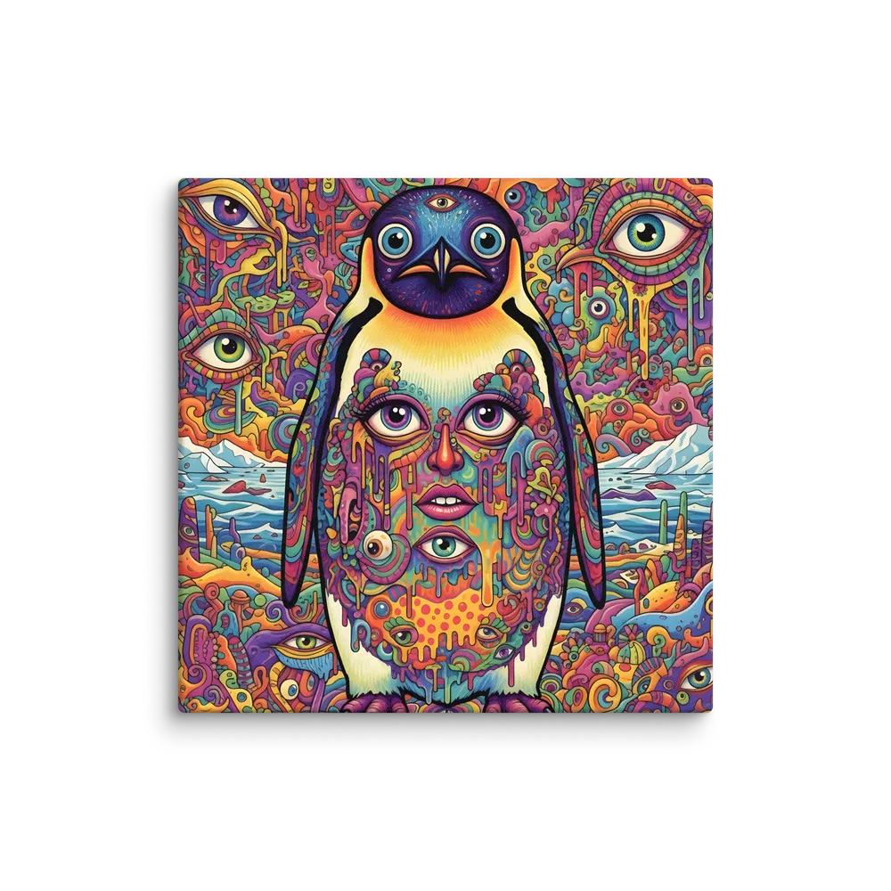 Third‑Eye Penguin 
 Canvas | 18″x 18″