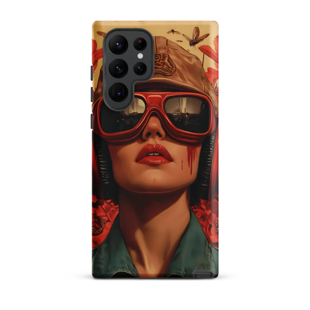 Defiant Portrait in a Floral Realm | Phone Case |  S22 Ultra | Tough Case | Matte