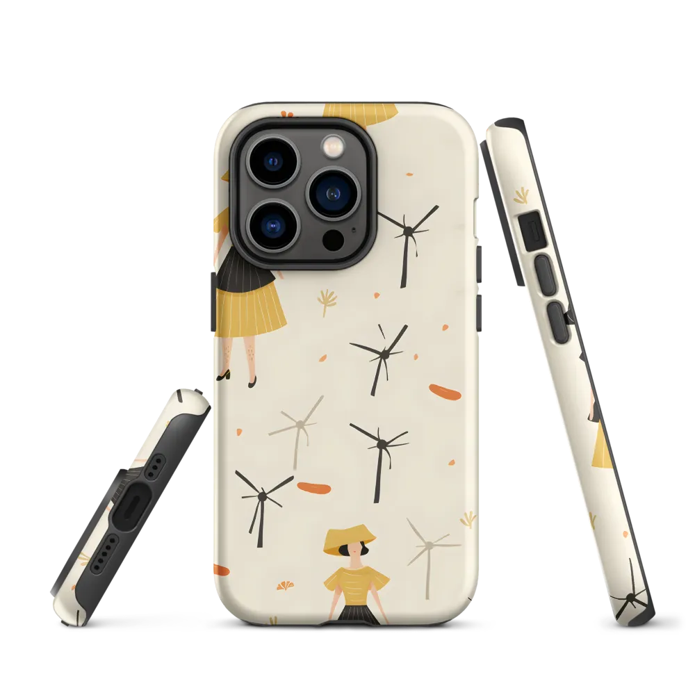 Whimsical Patterns of Nature and Femininity | Phone Case |  14 Pro | Tough Case | Matte