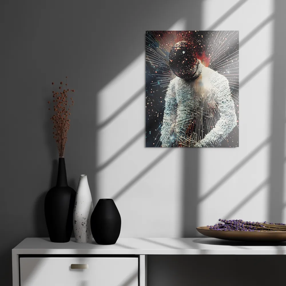 Ethereal Astronaut: A Journey Through the Cosmos | Metal Print | 16″×20″