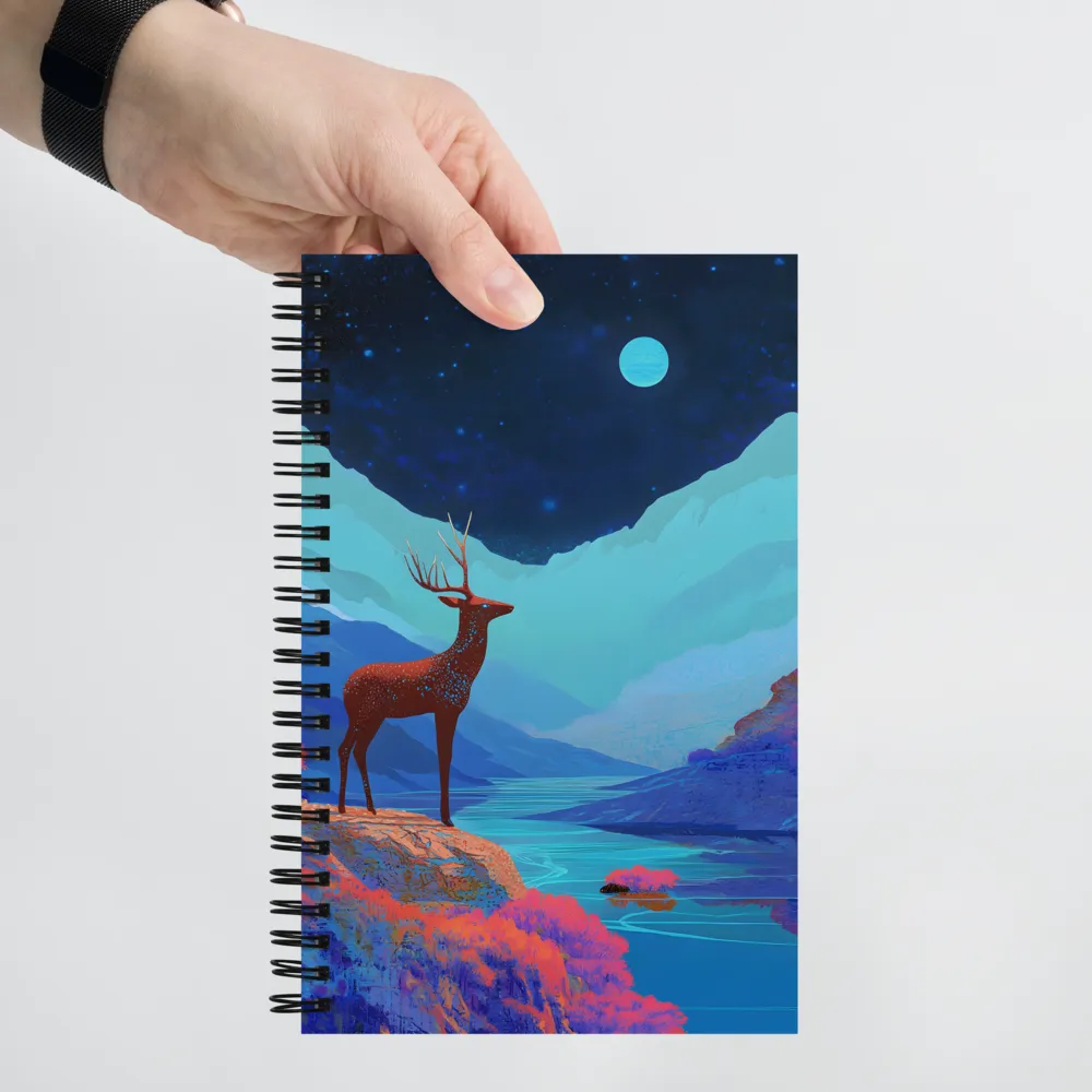 Cosmic Serenity: The Starlit Stag | Spiral Notebook