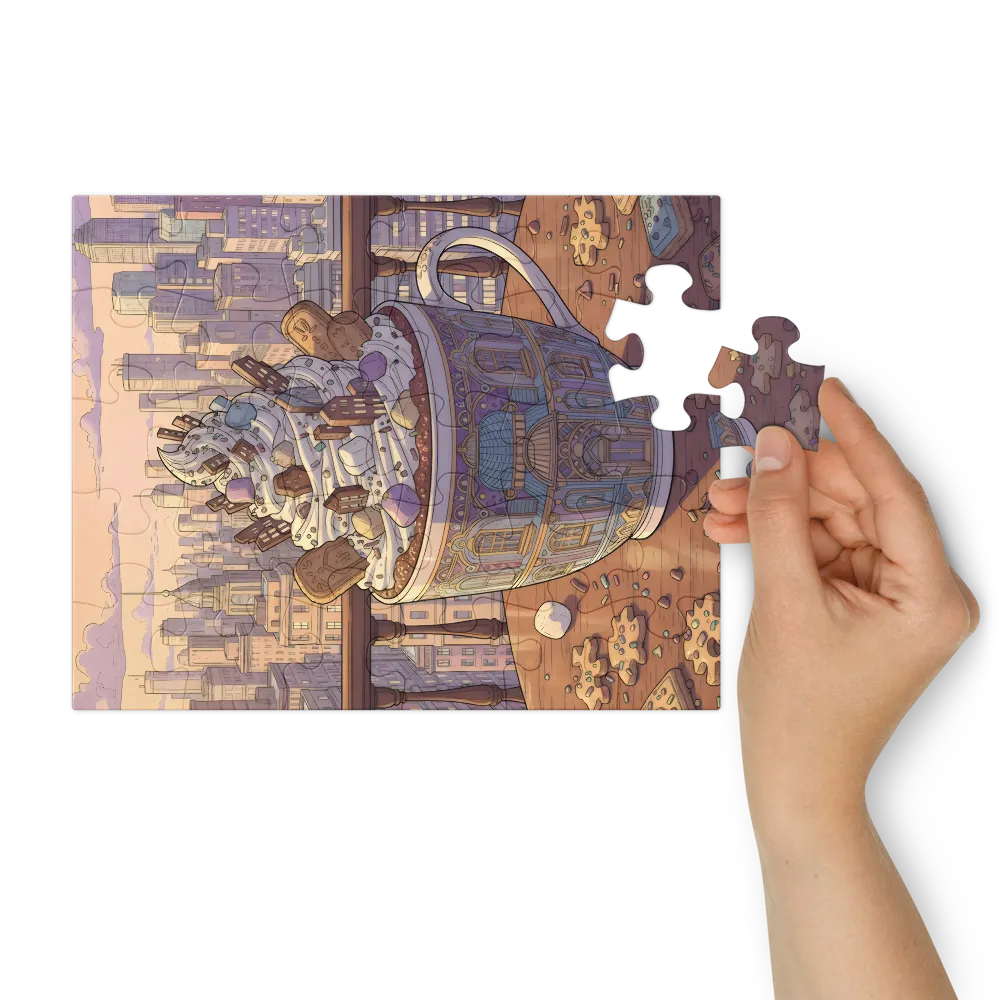 Cup of City 
 Jigsaw Puzzle in Tin Box