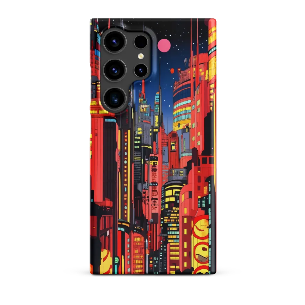 Neon Dreams: A Cyberpunk Cityscape | Phone Case |  S24 Ultra | Snap Case | Matte
