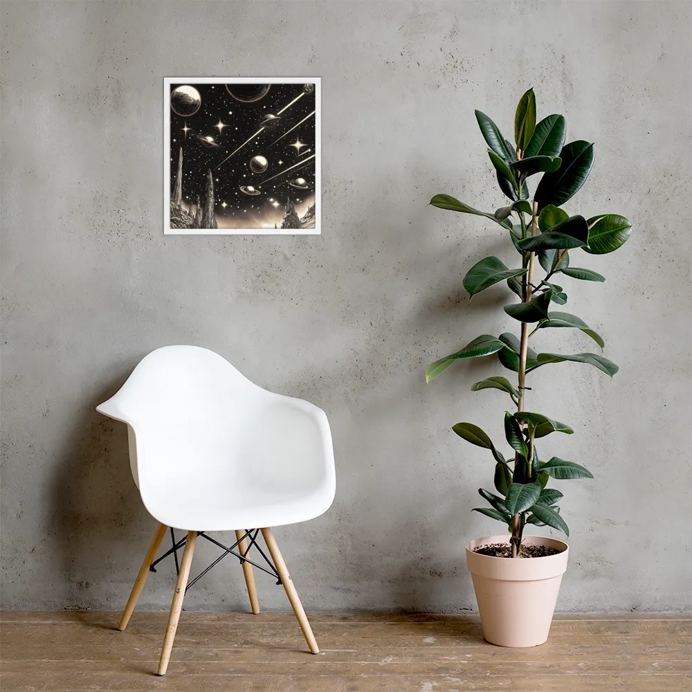 Celestial Reverie | Poster with White Frame | 18″×18″
