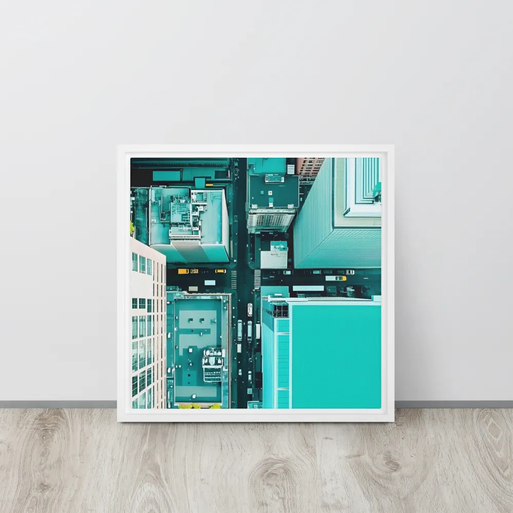 Urban Geometry: Aerial Perspective | Canvas with White Frame | 16″×16″