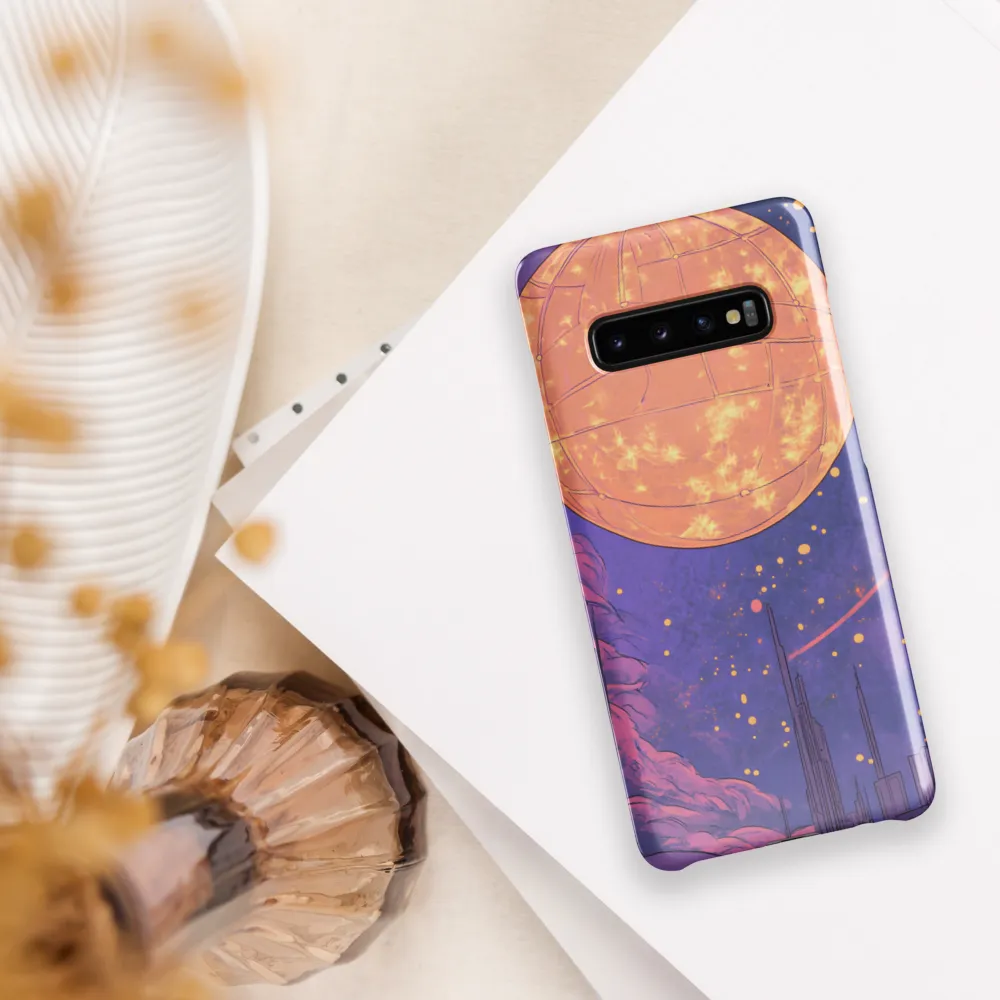 Celestial Cityscape: A Dance of Colors | Phone Case |  S10 Plus | Snap Case | Glossy