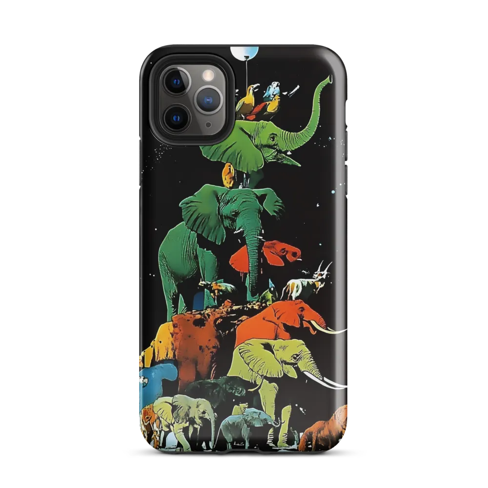 The Playful Tower of Elephants | Phone Case |  11 Pro Max | Tough Case | Glossy