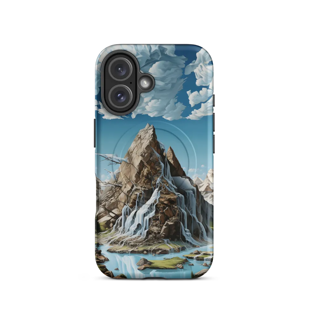 Majestic Cascade: A Mountain Masterpiece | Phone Case |  16 | MagSafe® Tough Case | Matte
