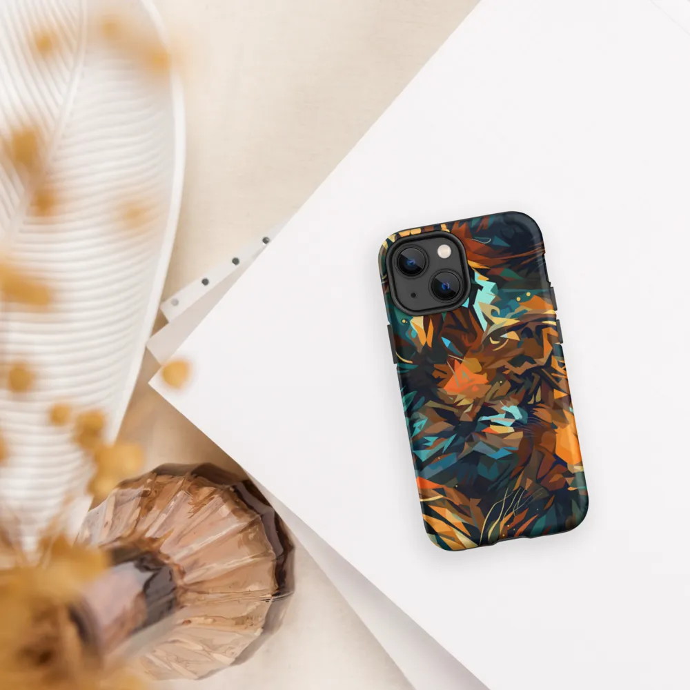 Wild Symphony: Abstract Tigers | Phone Case |  13 mini | Tough Case | Matte