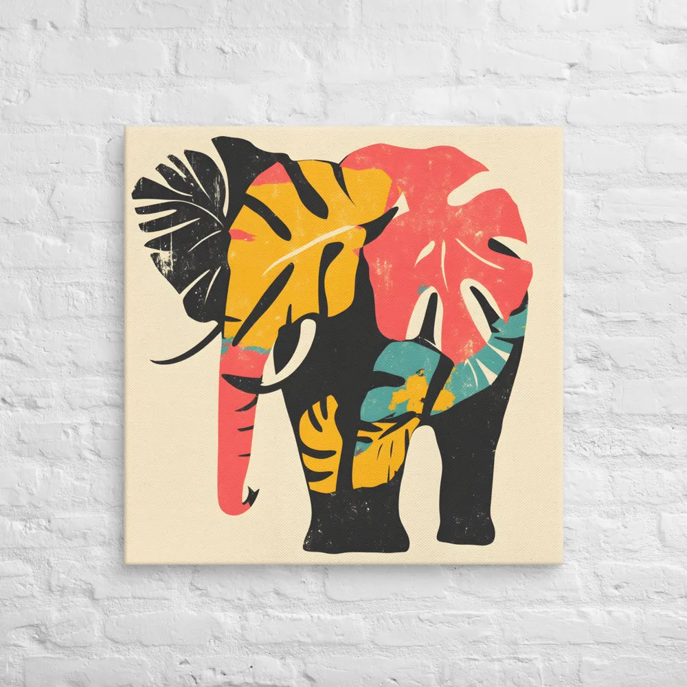 Tropical Elegance: The Elephant's Dance | Canvas | 30″×30″