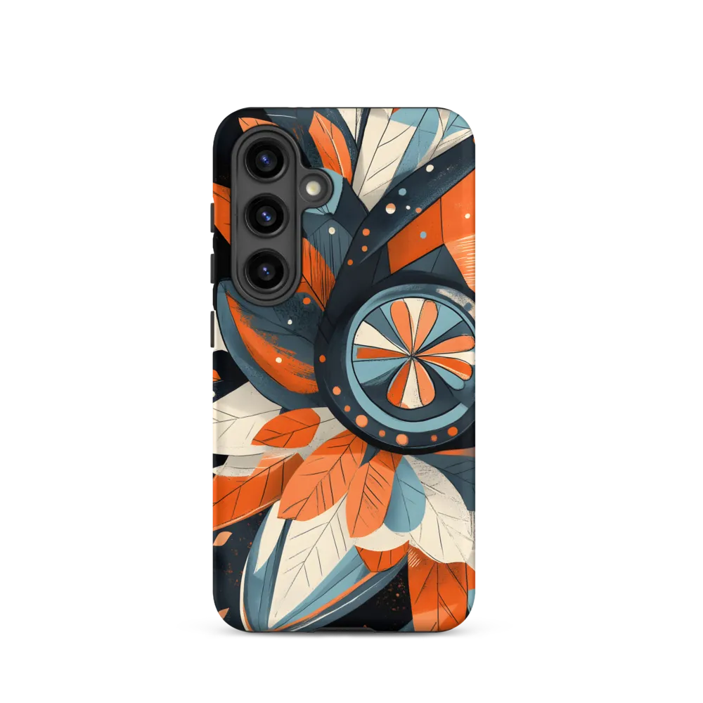 Floral Symphony in Orange and Teal