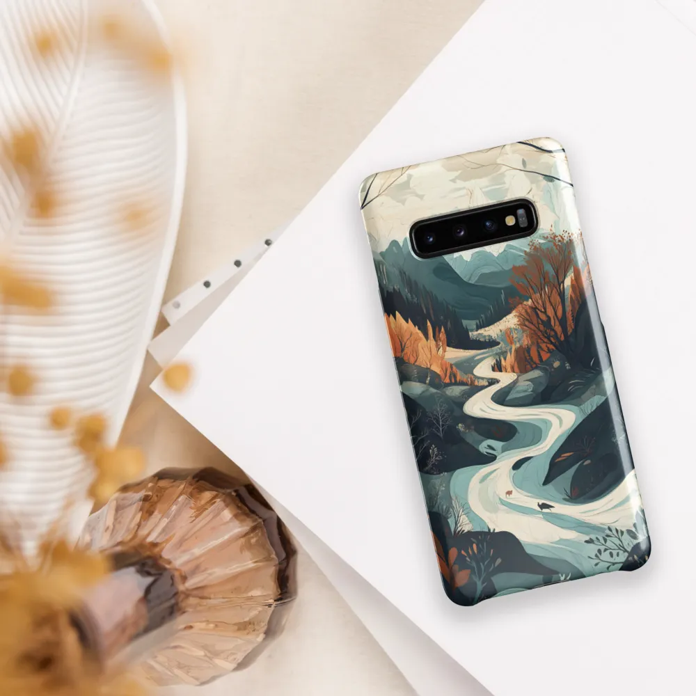 Winding Serenity: A Digital Landscape | Phone Case |  S10 Plus | Snap Case | Glossy