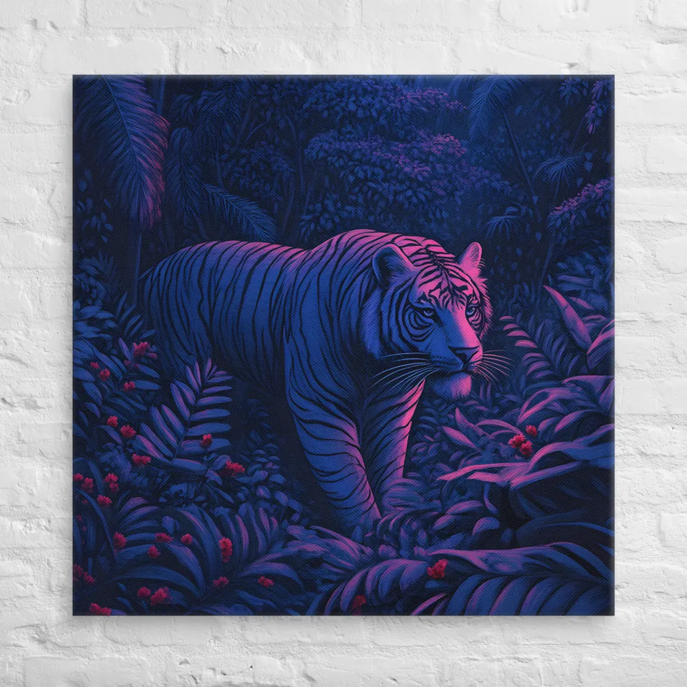 Mystic Prowler: The White Tiger in the Jungle | Canvas | 37″×37″