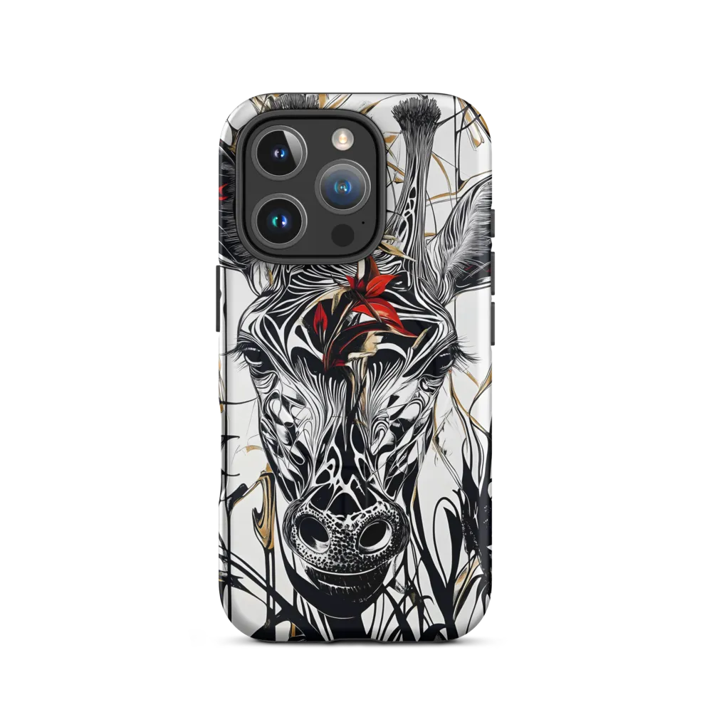 Floral Elegance: The Giraffe's Portrait