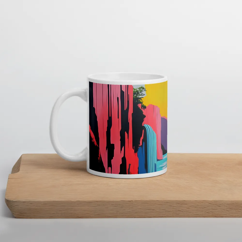 Dreamscape of Pink Cliffs and Turquoise Waters | Mugs | Multiple Sizes & Colors