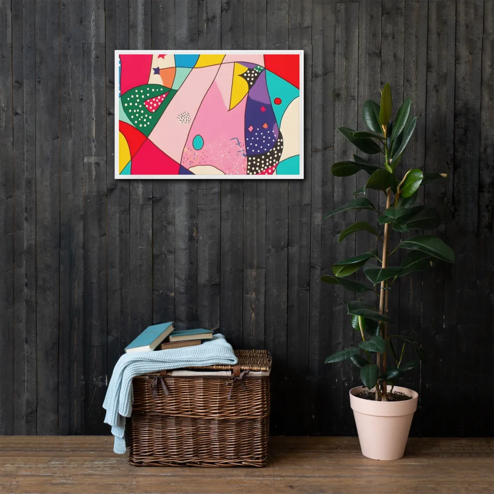 Playful Geometry in Color | Canvas with White Frame | 20″×30″