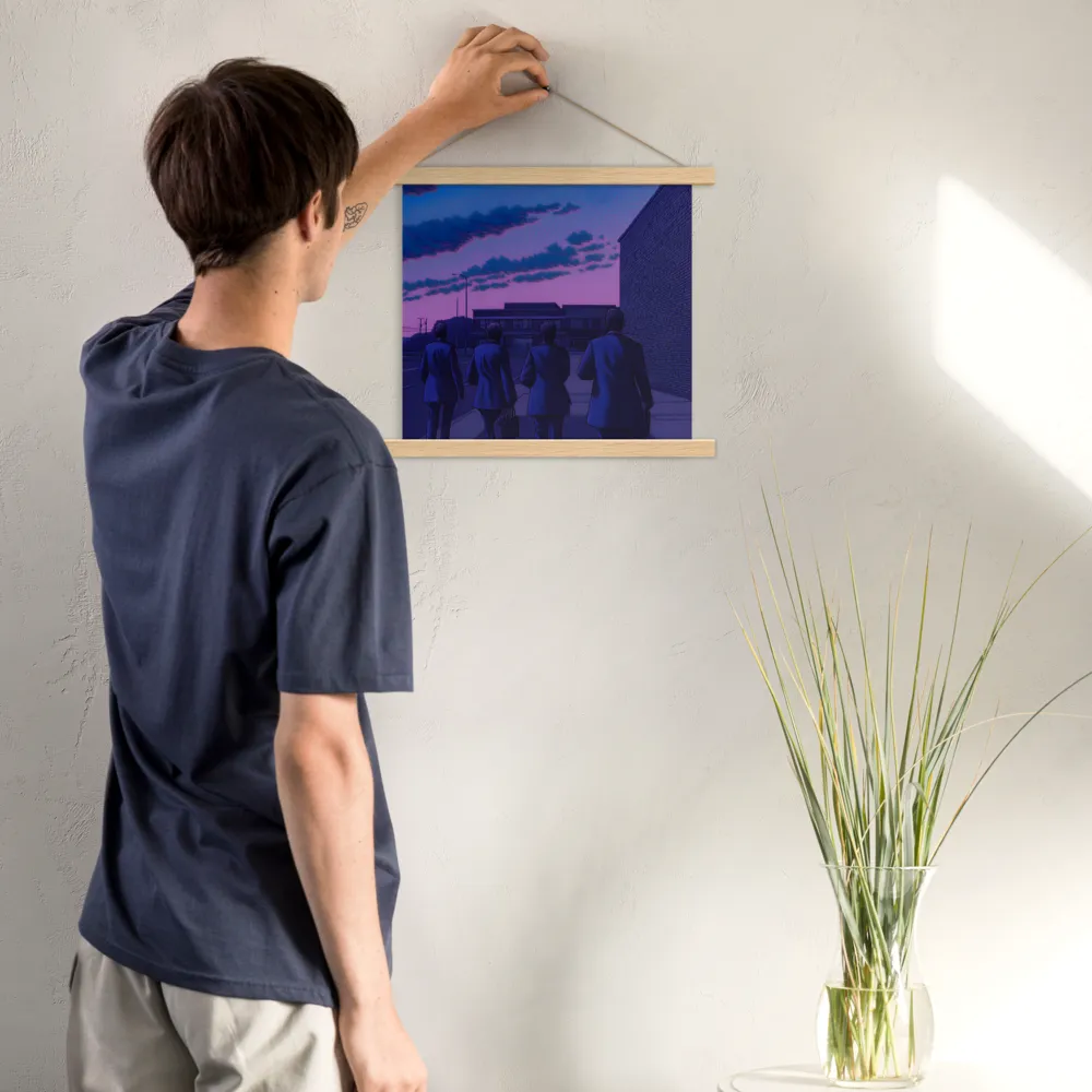 The Twilight Stroll | Poster With Oak Wood Hanger | 14″×14″