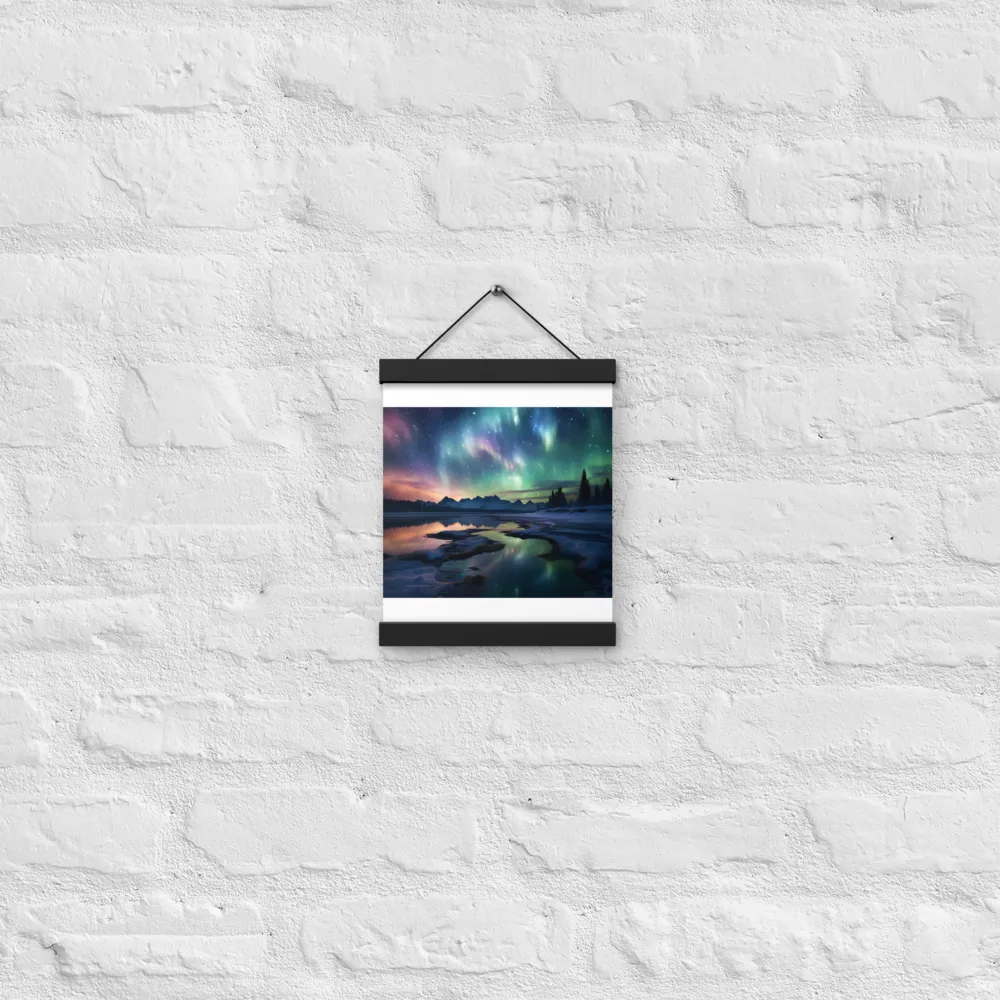Ethereal Aurora: A Night Under the Stars | Poster With Black Wood Hanger | 8″×10″