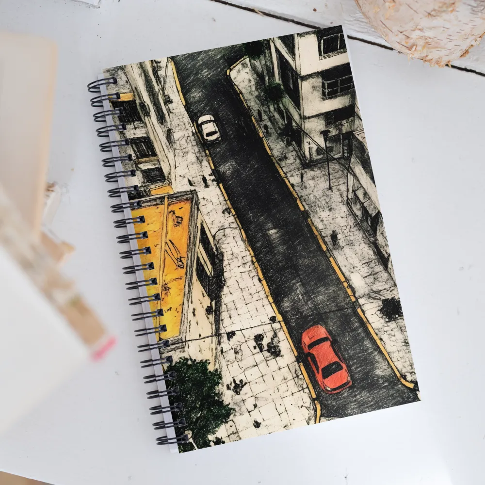 Urban Harmony: Aerial Street View | Spiral Notebook