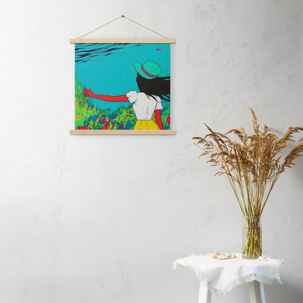 Whimsical Encounter | Poster With Oak Wood Hanger | 18″×18″