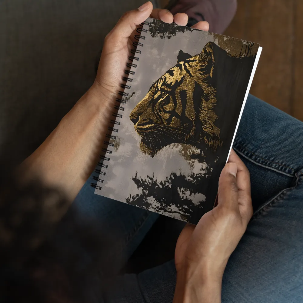 Majestic Silence: The Golden Tiger | Spiral Notebook