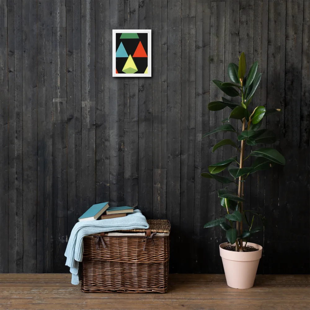 Geometric Harmony in Color | Canvas with White Frame | 8″×10″