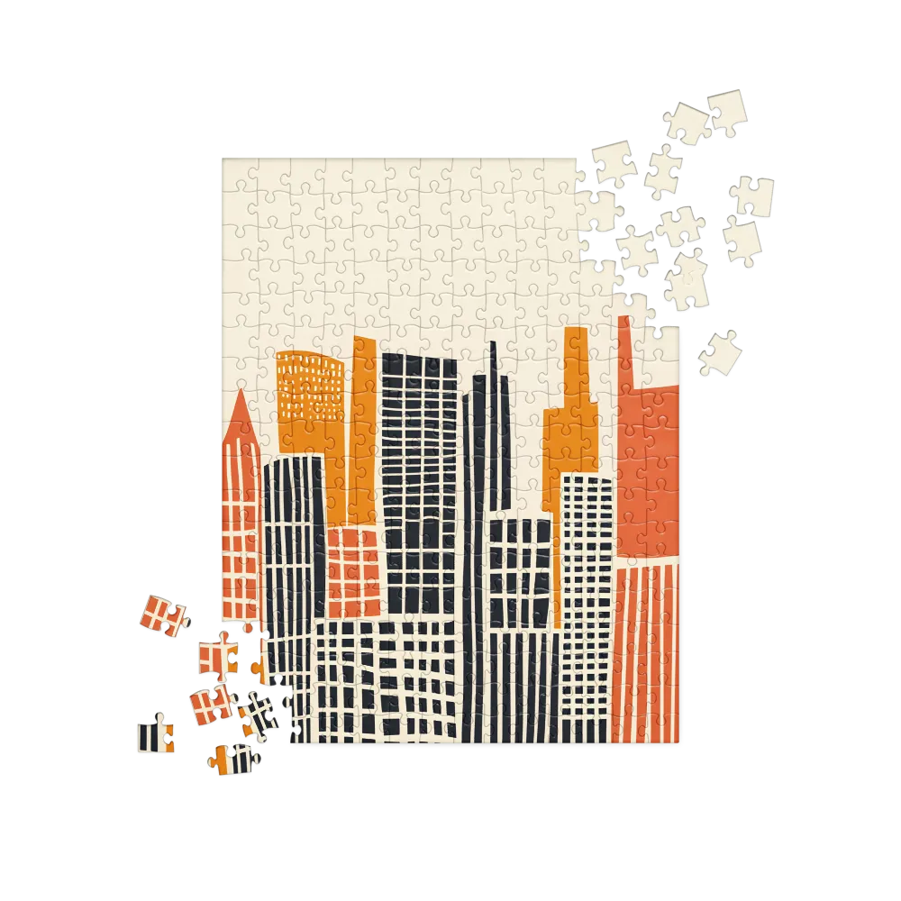 Urban Rhythms: A Graphic Cityscape | Jigsaw Puzzle | 252 pieces