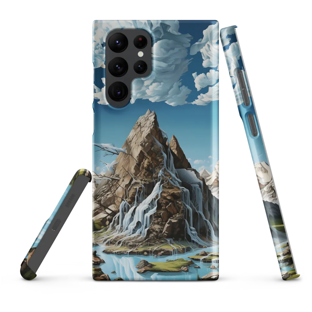 Majestic Cascade: A Mountain Masterpiece | Phone Case |  S22 Ultra | Snap Case | Matte