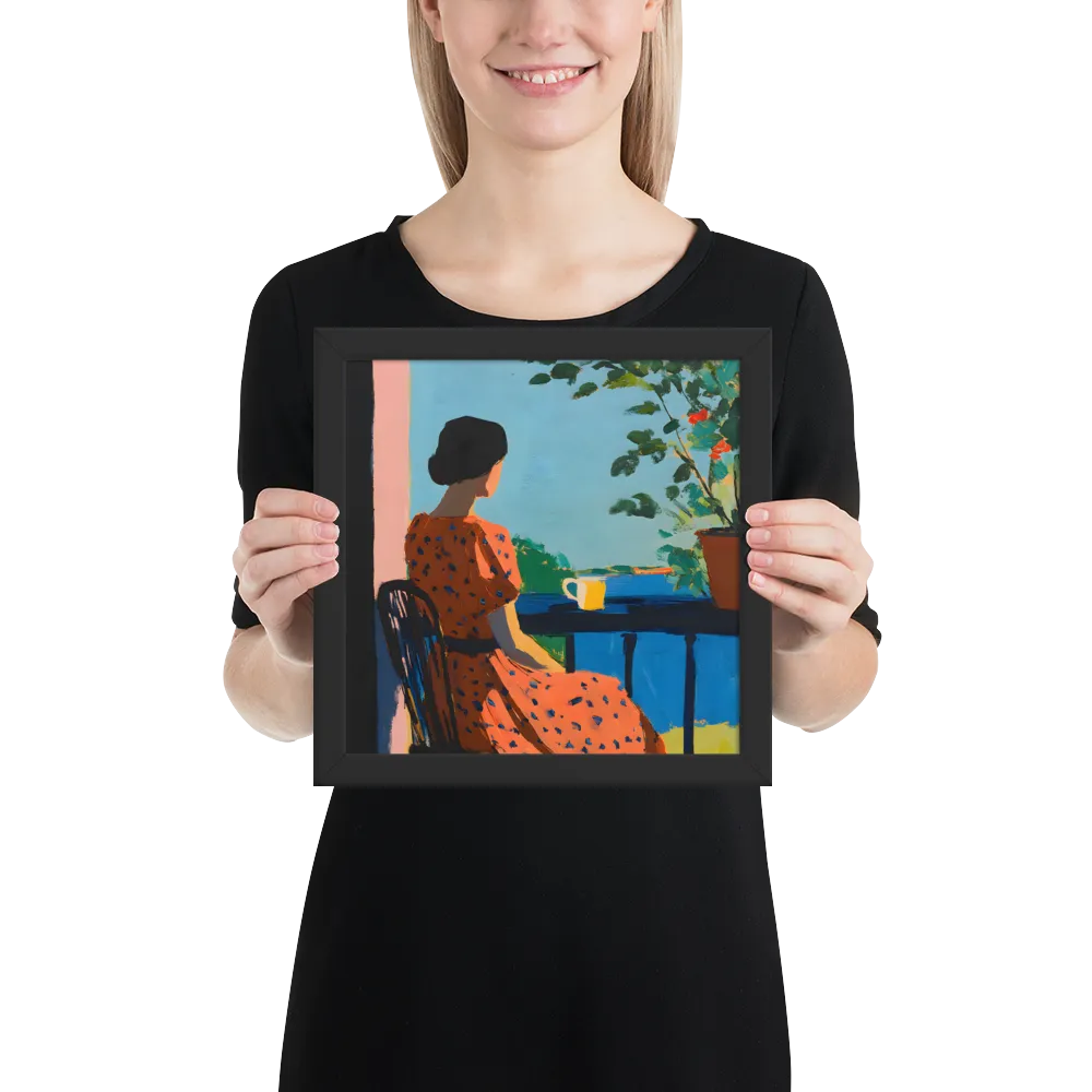 Balcony Reverie 
 Poster with Black Frame | 10″x 10″